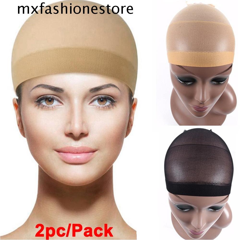 Mxfashione แฮร์เน็ต สีผิว แฟชั่น ดีลักซ์ ฟรีไซซ์ สีน้ําตาล สีเบจ ยืดหยุ่น ถุงน่องสีดํา ตาข่ายคลุมผม