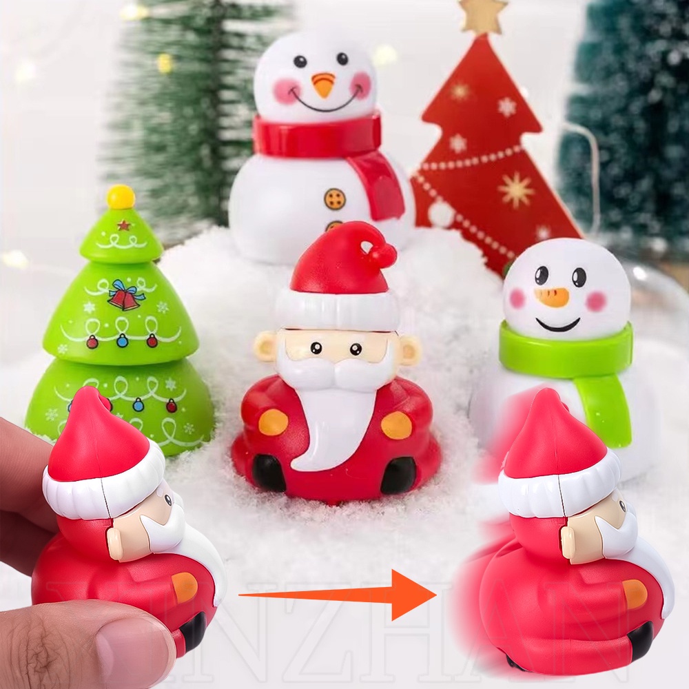 ซานตาคลอส สโนว์แมน ต้นคริสต์มาส ม้วนหลังรถ ของเล่น / คริสต์มาส การ์ตูนน่ารัก เฉื่อย ดึงกลับรถ / เด็ก ตลก โต้ตอบ เกม ของเล่น / เด็ก คริสต์มาส ปีใหม่ ปาร์ตี้ โปรดปราน
