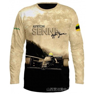 เสื้อยืดแขนยาว พิมพ์ลาย 3 มิติ ayrton senna จาก s ไป 3xl