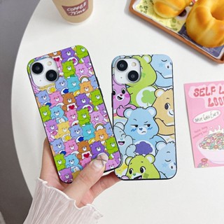 เคสสกรีนลายหมีแคร์แบร์เรนโบว์ เว้ากล้อง นิ่ม กันกระแทก  สำหรับ13/12/14 Plus Pro Max 8/7 Plus X/XR ทุกรุ่น #932