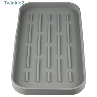 Twinkle ที่วางฟองน้ํา อเนกประสงค์ 12 นิ้ว × 4.72 นิ้ว ทนทาน กันลื่น เป็นมิตรกับสิ่งแวดล้อม สีเทา สําหรับห้องครัว ห้องน้ํา