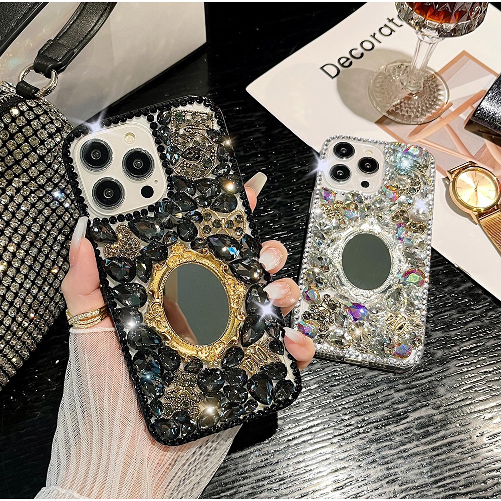 Bling Rhinestoneเคสโทรศัพท์สําหรับIPhone 17 Pro MaxสําหรับIP 14 15 16 12 PM Pro Max Hardกันกระแทกกระ