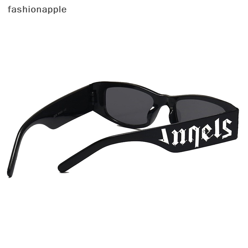 [fashionapple] แว่นตากันแดดแฟชั่น กรอบสีดํา ลายตัวอักษร สไตล์พังก์ ฮิปฮอป สําหรับผู้หญิง ผู้ชาย พร้อมส่ง
