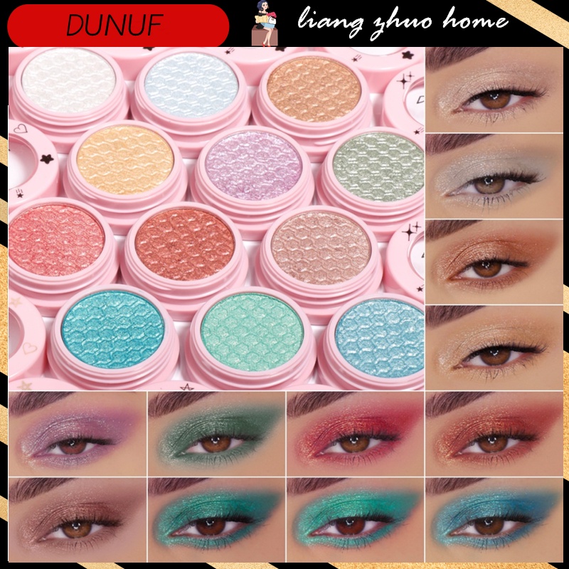 Dunuf พาเลทอายแชโดว์ ชิมเมอร์ ประกายเพชร สีทอง 12 สี