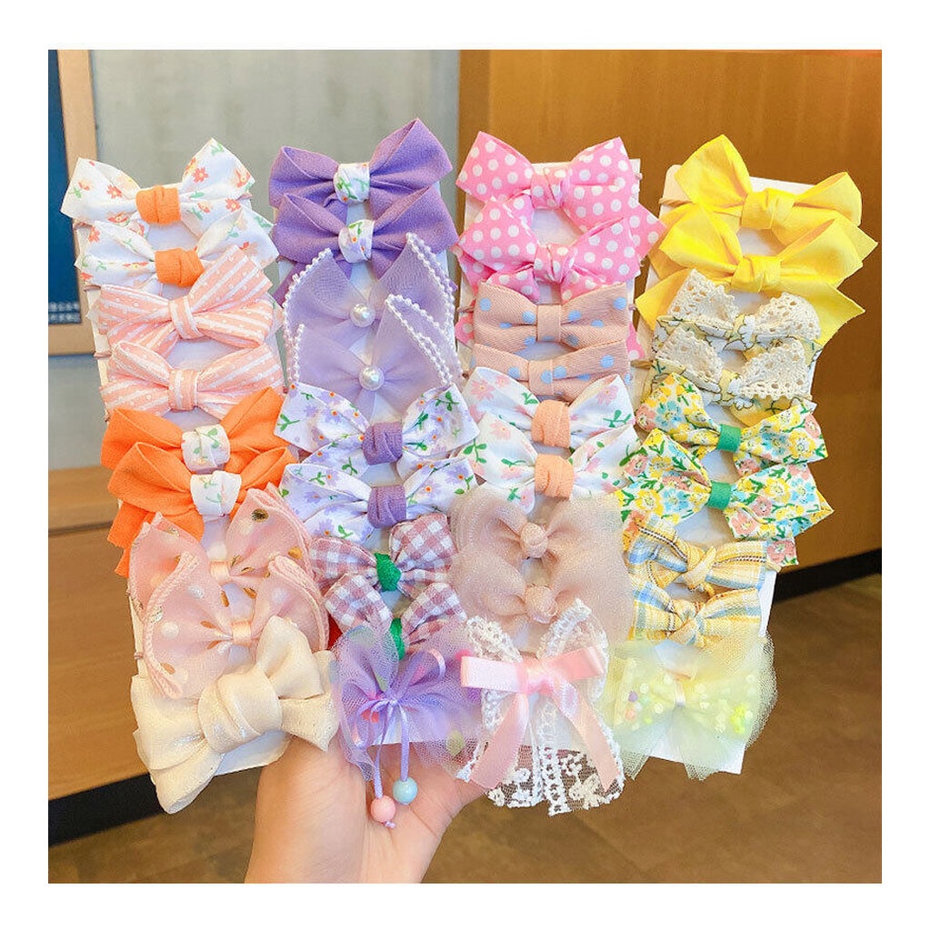 26CHAYA✨สุ่มยางรัดผม 1คู่ โบว์ ผูกผม ยางโบว์ ยางมัดผมเด็ก