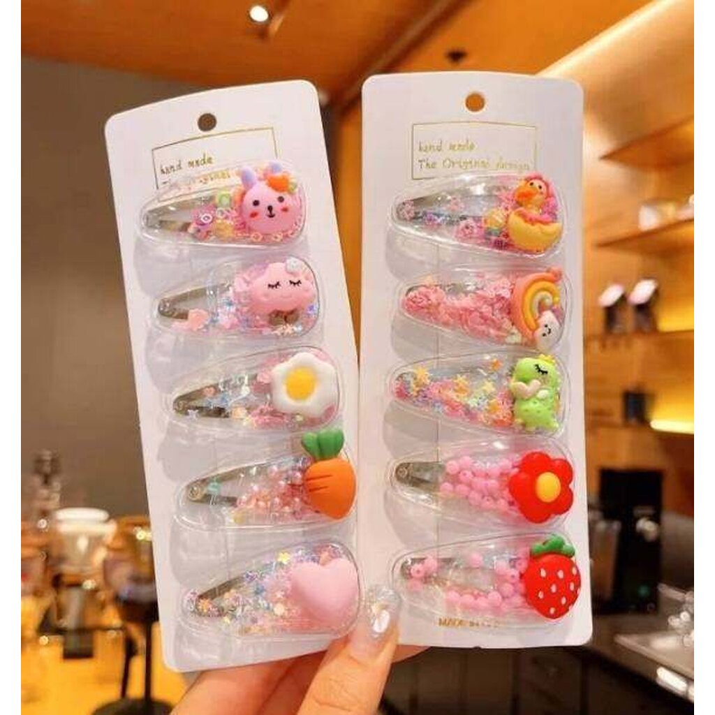 💗มาหยากิ๊ฟช้อป💗 กิ๊บติดผม 5 ชิ้น กิ๊บน่ารัก สีสันสดใส สำหรับเด็ก และสุภาพสตรี ทั่วไป