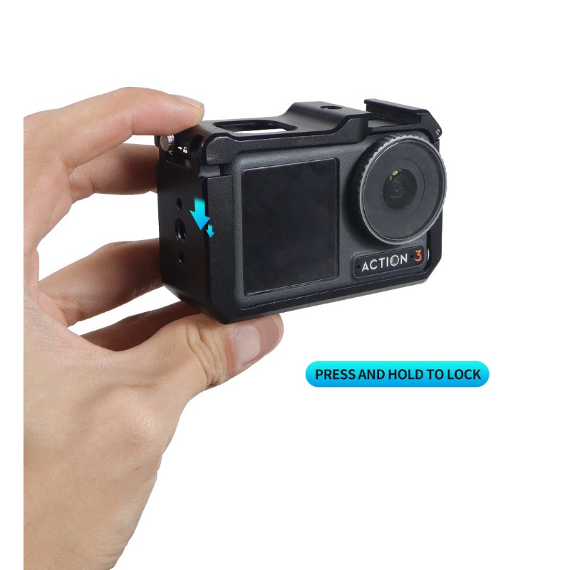 เคสขยายกรอบกล้อง พร้อมเมาท์โคลด์ชู เกลียว 1/4 นิ้ว อุปกรณ์เสริมกล้อง DJI OSMO Action 3