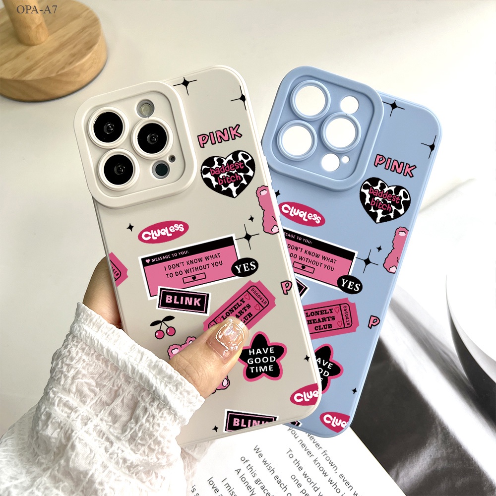 OPPO A7 A5S A12 A9 A31 A3S A53 A15 A15S A16 A93 A76 A36 A96 A57 A77S Reno 8Z 7Z 5G 2020 2022 เคสออปโป้ Pink Bear เคส