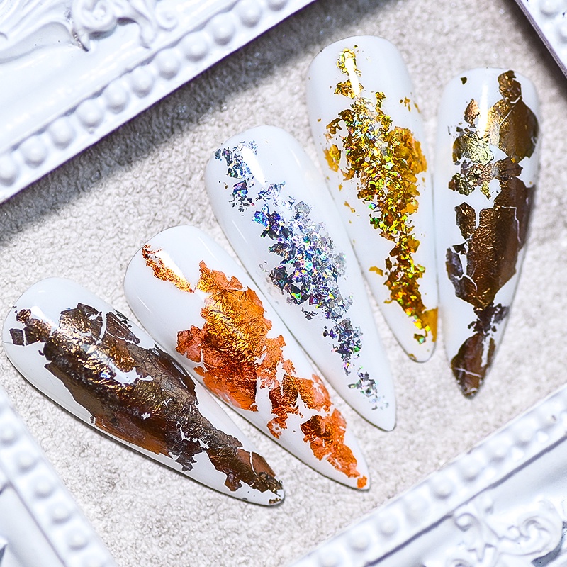 สติกเกอร์ตาข่ายฟอยล์ สีทอง สีเงิน 3D สําหรับติดตกแต่งเล็บ 1 ชิ้น - รูปที่ 3