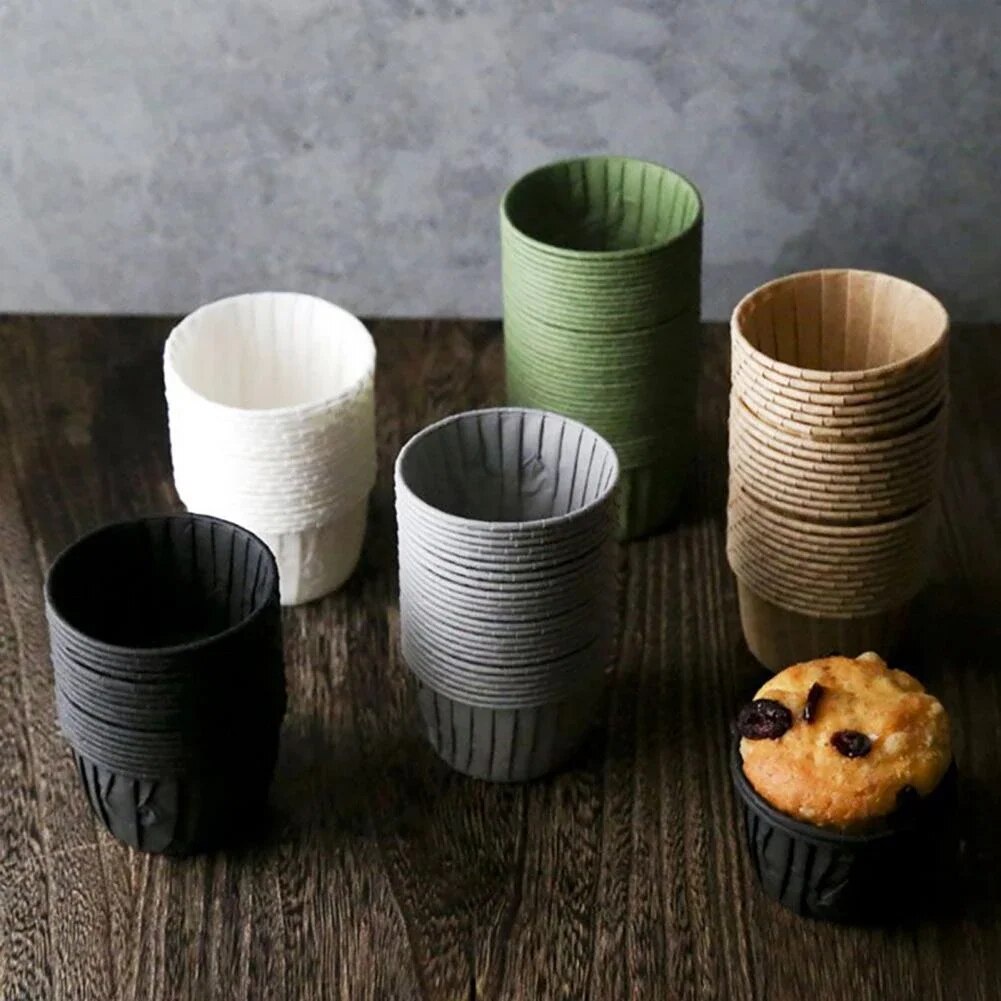 50Pcs/set Muffin Cupcake Paper Cups Oilproof Heat-resisting Color Cupcake Liner Paper Wedding Party 