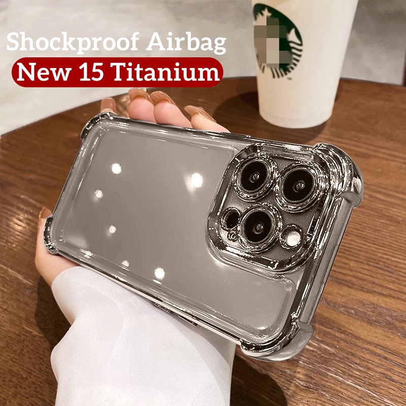 ใหม่ เคสโทรศัพท์มือถือแบบนิ่ม TPU ใส กันกระแทก กันรอยเลนส์กล้อง สําหรับ IPhone 15 Pro Max 11 12 13 1
