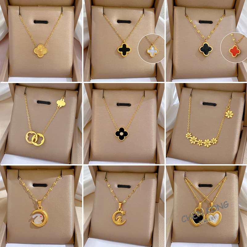 [เหล็กไทเทเนียม] สร้อยคอโซ่ ชุบทอง 18K เครื่องประดับ สําหรับเพื่อน ของขวัญ
