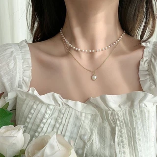 💕ร้านไทย มีหลายแบบ💕สร้อยคอไข่มุก ไข่มุก เครื่องประดับสไตล์เกาหลี N MIX PEARL