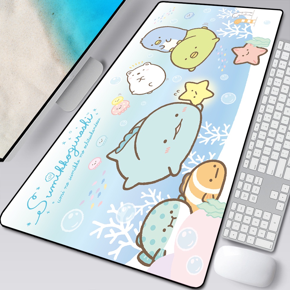 Kawaii แผ่นรองเมาส์ ลายการ์ตูนอนิเมะ Sumikko Gurashi สีชมพู อุปกรณ์เสริม สําหรับเล่นเกม