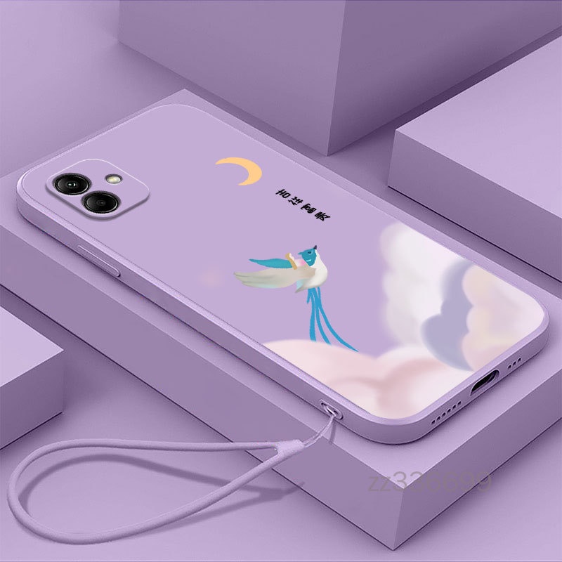 เคสโทรศัพท์มือถือ ซิลิโคน ขอบตรง ลายนก สําหรับ Samsung A04 A04E A04S A05 A05S