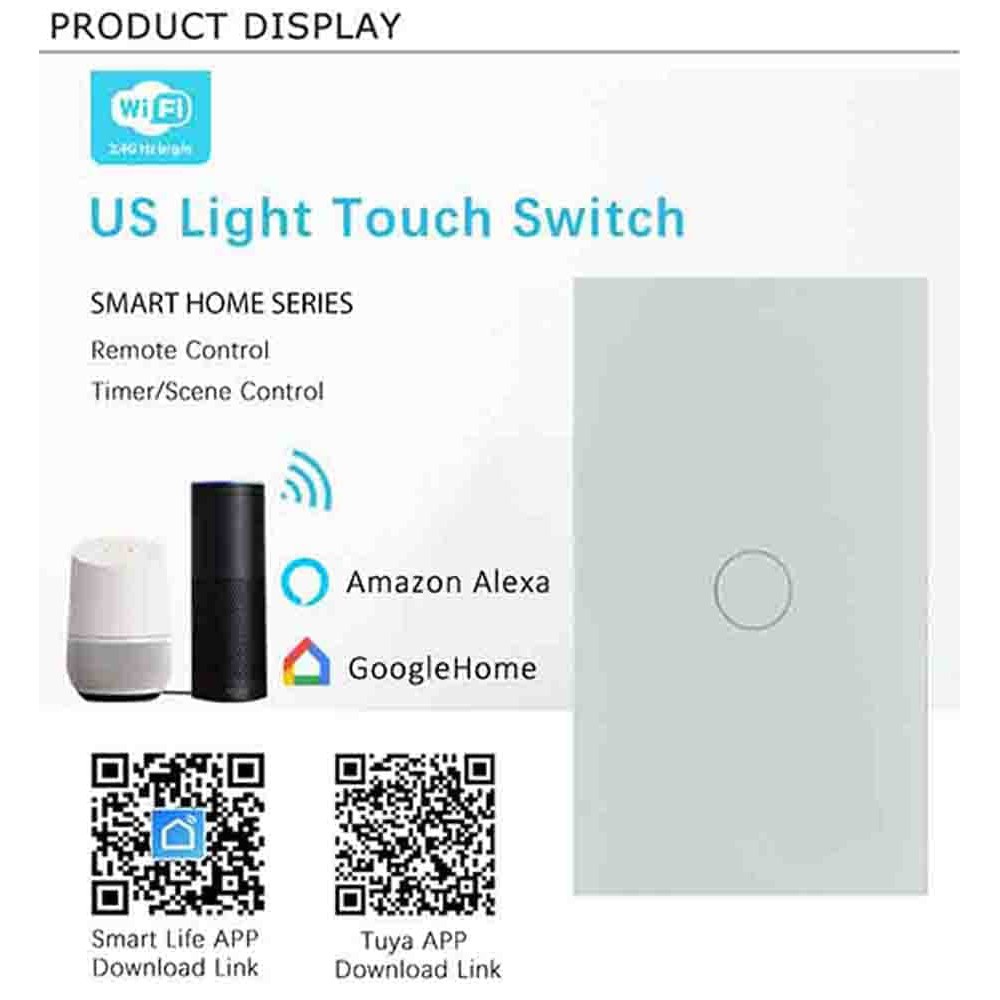 อุปกณ์ไฟฟ้า สวิตช์ไฟ Tuya WiFi Smart Switch รุ่น TYN สวิทซ์ไฟ iot สวิตซ์ไฟ smart home สวิทไฟ มือถือ 