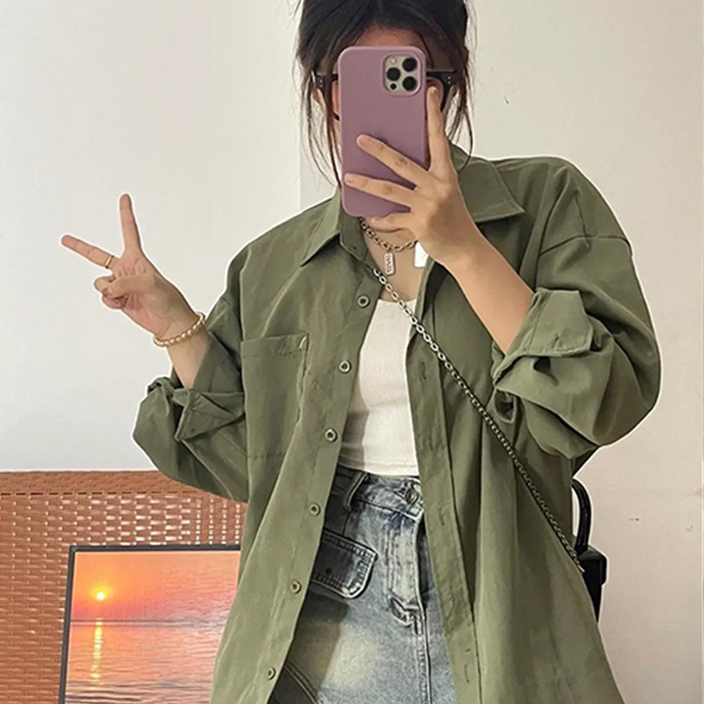 Anna W279 พร้อมส่ง เสื้อเชิ้ตเก๋ไก๋เกาหลี แขนยาว คอปก เสื้อทำงาน งานจริงสวยตรงปก ราคาดีเวอร์ สวยเเซ่บปังจ้า
