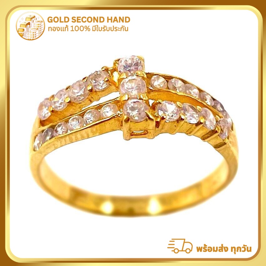 แหวนพลอยทองคำแท้ 90% (หนัก 2.8 กรัม  มีใบรับประกันจากทางร้านทอง) R01/11/2023 .19