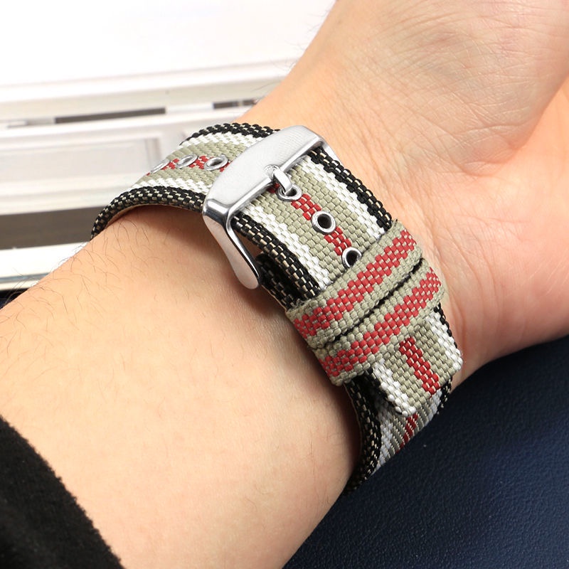 สายนาฬิกาข้อมือ ผ้าแคนวาส ไนล่อน 22 มม. สําหรับ Burberry BU7600 7601 7602 Series