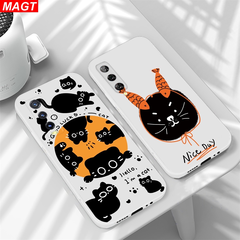 เคสโทรศัพท์มือถือ ลายตัวอักษร แมวดํา สําหรับ Samsung A24 A14 M23 A04S A13 A03S A23 A53 A73 A33 A22 A21S A12 A02S A11 A51 A10 A30 A50 A52 A20S A10S M12 J4 Plus J7