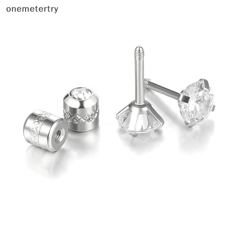 Onem 1 ชิ้น สเตนเลส คู่ คริสตัล เพทาย เกาหลี ต่างหู สําหรับผู้หญิง สกรู ต่างหู กระดุม ต่างหู ป้องกันอาการแพ้ เครื่องประดับร่างกาย n