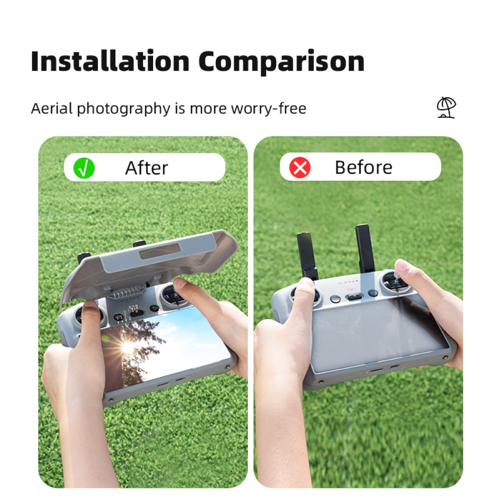 เข้ากันได้กับ DJI FLIP/ AIR 3S/ Mini 4 Pro/AIR 3 RC2 พร้อมฝาครอบรีโมทคอนโทรลหน้าจอ AIR3 sun shade RC2 light shield อุปกรณ์เสริม