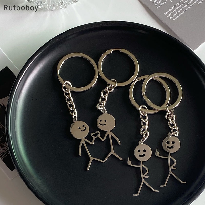 [Rut] พวงกุญแจ จี้รูปหัวใจน่ารัก เหมาะกับคู่รัก สําหรับห้อยกระเป๋านักเรียน