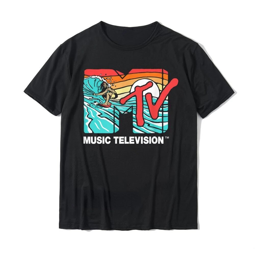 แฟชั่น Man T เสื้อ Mademark X MTV - MTV จับ Wave MTV Surfer โลโก้ Vintage กราฟิกเสื้อยืดชายขนาดใหญ่ 