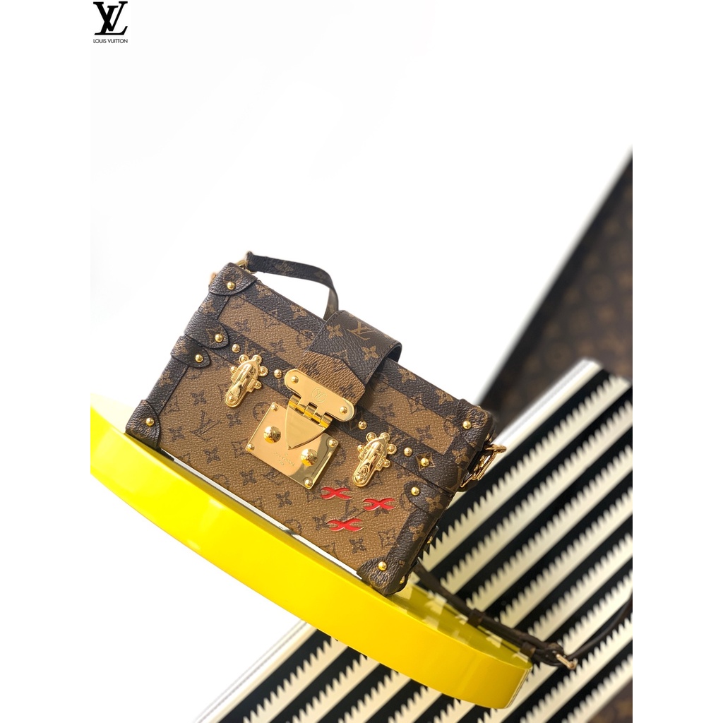 หลุยส์วิตตอง Louis Vuitton lv กระเป๋าถือ m44154 กล่องขอบสีน้ำตาลเหล็กบริสุทธิ์ petite malle 🆔 40273 กระเป๋า สะพายข้าง 2