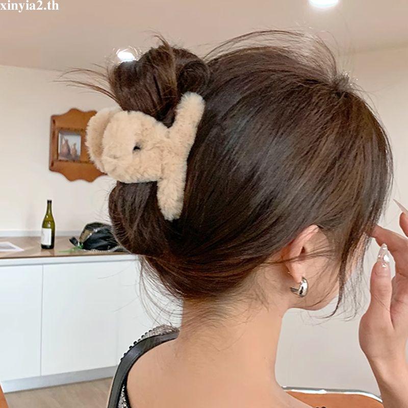 🔥XINYIA2🔥กิ๊บติดผม ผ้ากํามะหยี่ขนนิ่ม รูปตุ๊กตาฉลาม ขนาดกลาง เหมาะกับฤดูใบไม้ร่วง และฤดูหนาว สําหรับผู้หญิง