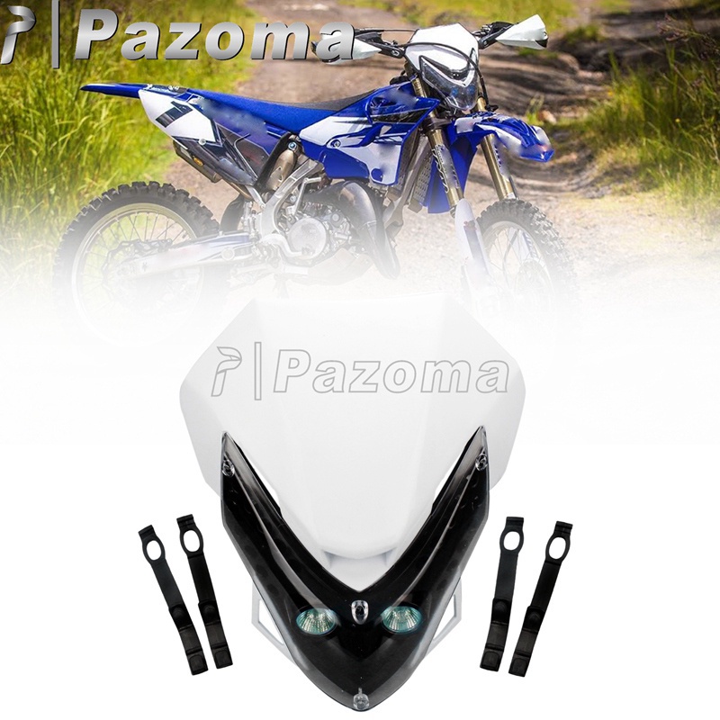 PA Supermoto Dirt Bike ไฟหน้า Motocross Head Light ไฟหน้า LED Visor สำหรับ Kawasaki KX KLX 150 250 4