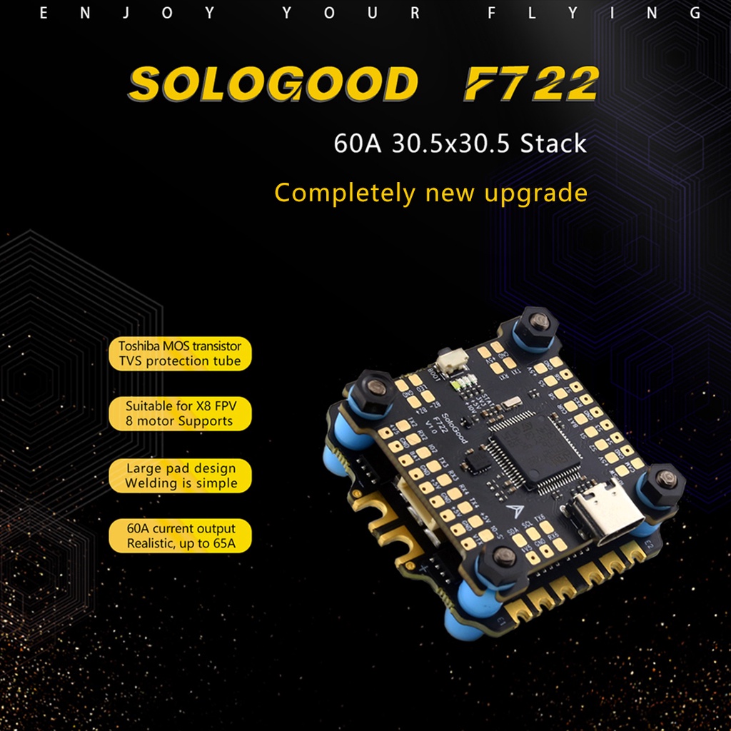 SoloGood F722 Stack ICM42688P F722 Flight Controller BLHELI_S 60A 4in1 ESC 30.5X30.5 มม. 2-6S สําหรั