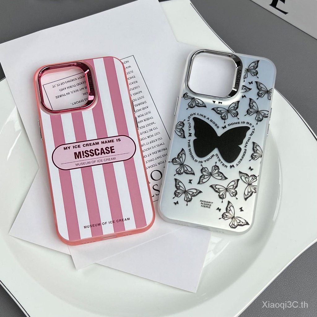 เคสโทรศัพท์มือถือชุบไฟฟ้า กันกระแทก รูขนาดใหญ่ ลายผีเสื้อ พรีเมี่ยม เรียบง่าย รวมทุกอย่าง สําหรับ iP