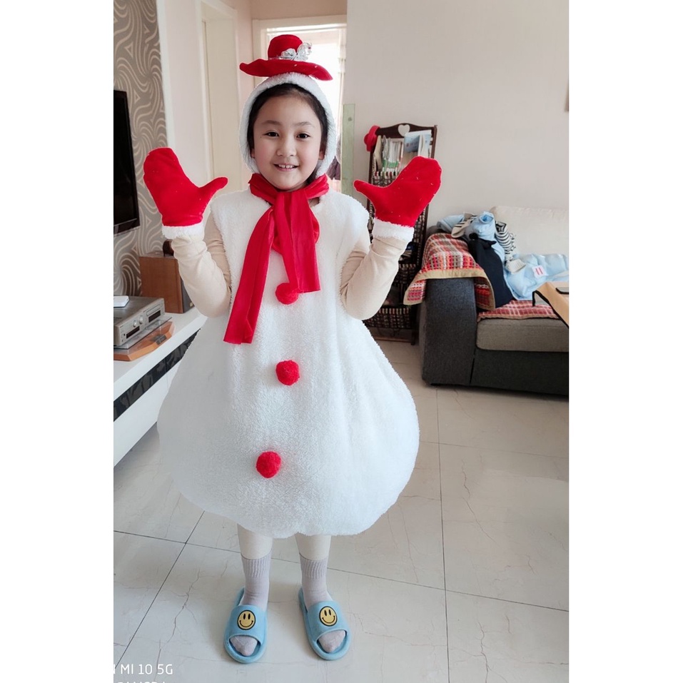 ชุดตุ๊กตาหิมะคริสต์มาสสำหรับเด็ก, หิมะเด็ก, สีขาว