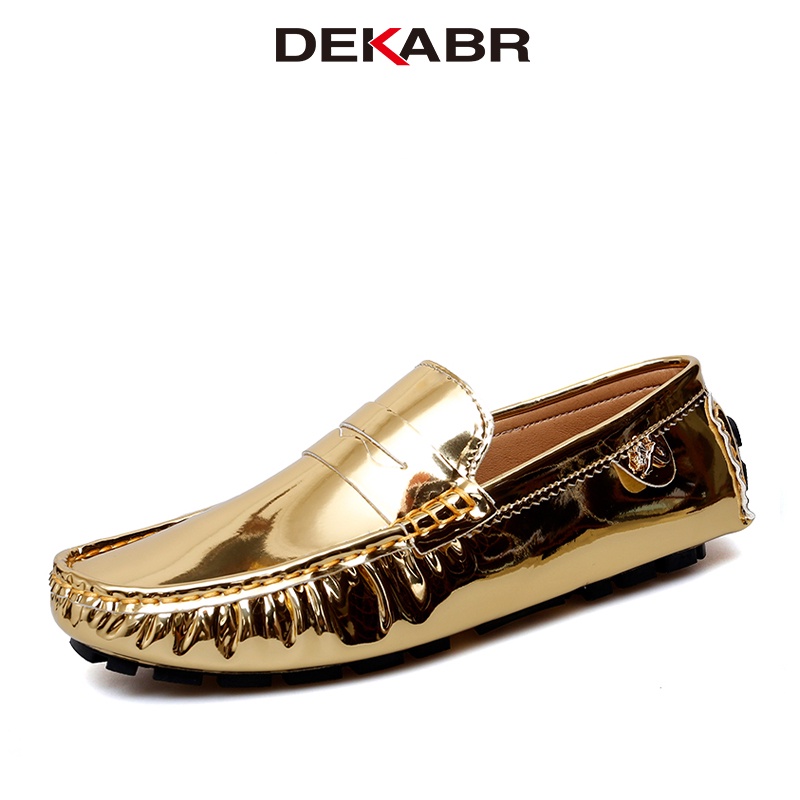 Dekabr ใหม่ รองเท้าโลฟเฟอร์ลําลอง หนัง Pu เคลือบเงา ระบายอากาศ คุณภาพสูง แฟชั่นสําหรับผู้ชาย