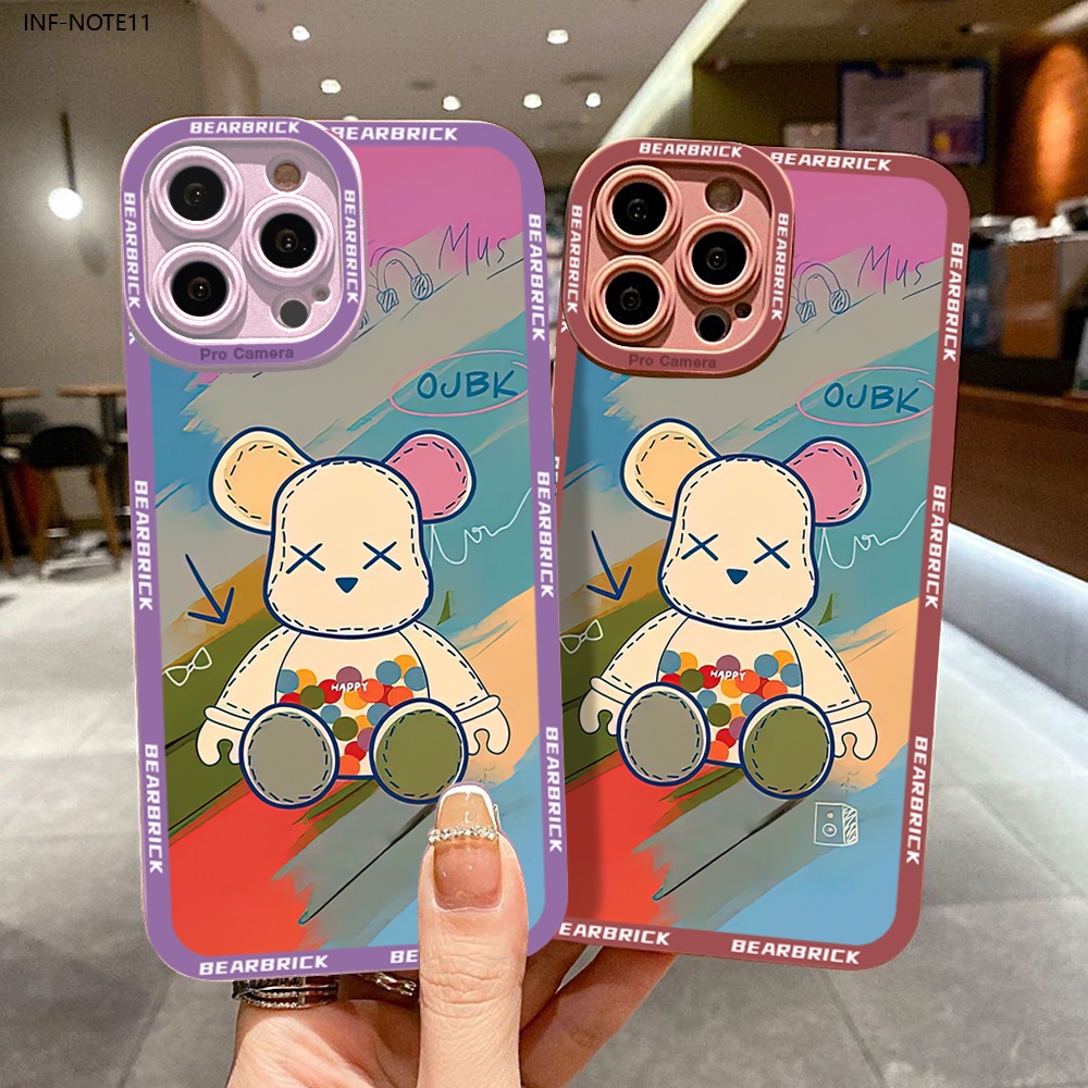 Infinix Note 11 11S 10 8i Pro NFC X697 สำหรับ Case Shockproof Silicone Colored Graffiti Bearbrick เคสโทรศัพท์ Angel Eyes