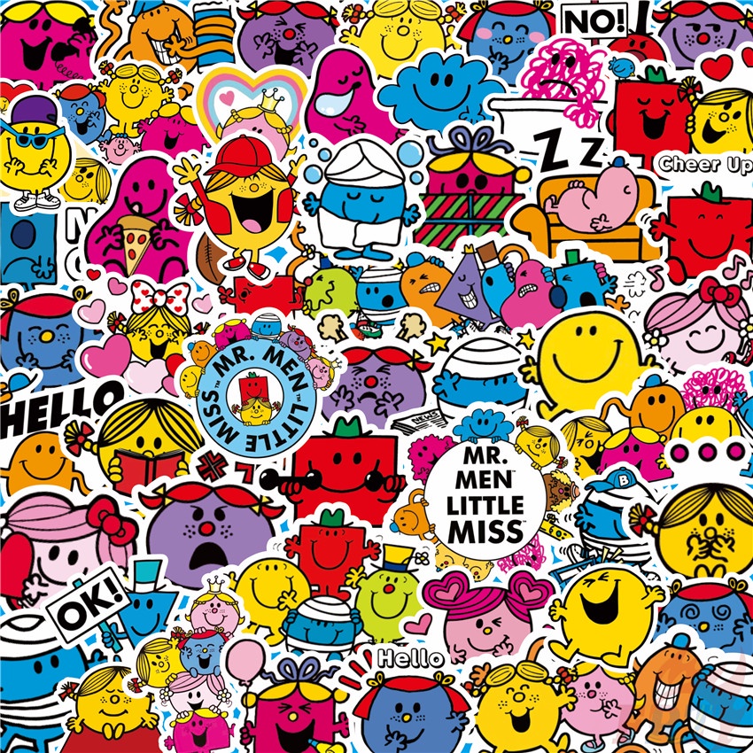 80Pcs/Set ❉ Mr. Men and Little Miss . Funny Emoji Stickers ❉ DIY Fashion Decals Doodle Stickers