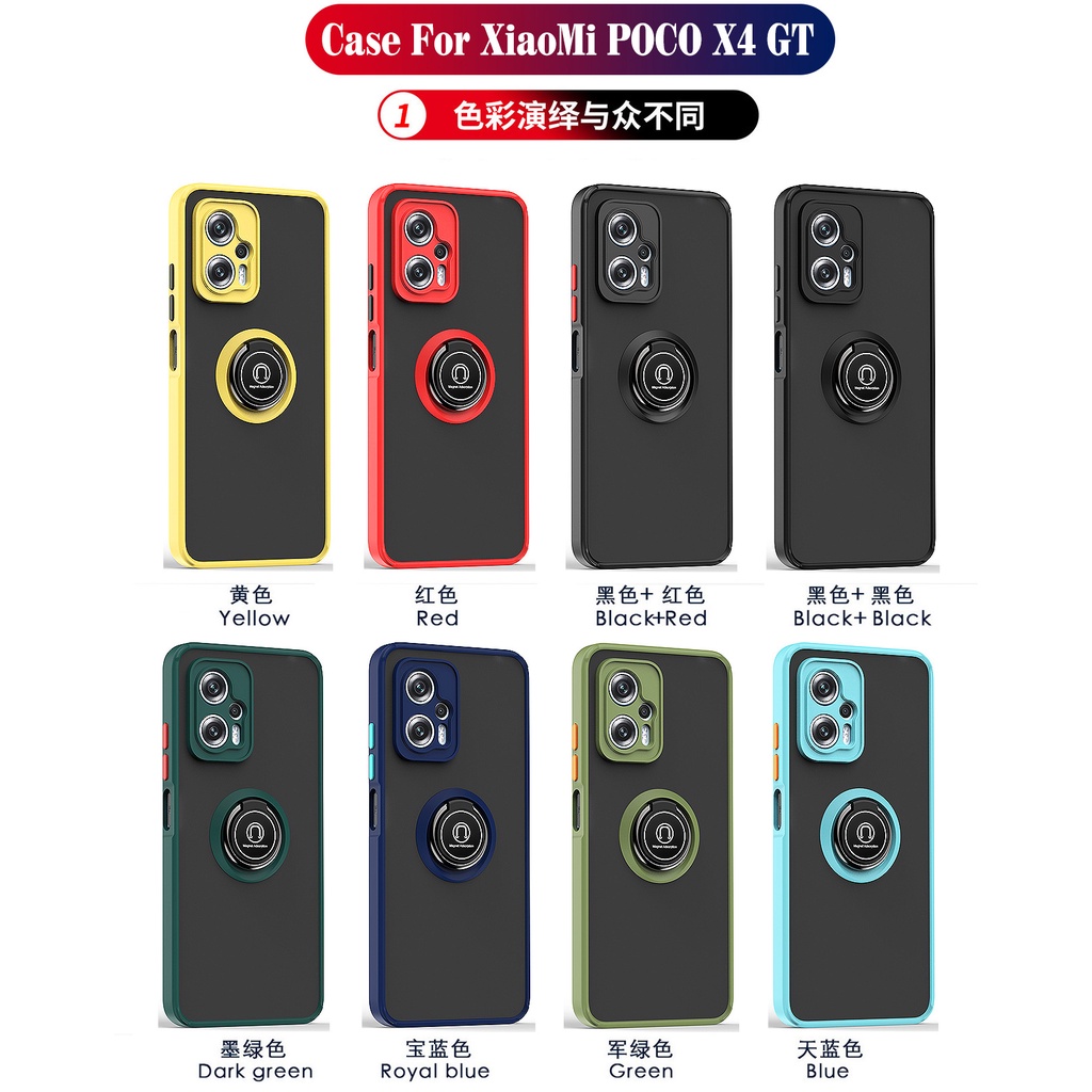 เคสโทรศัพท์มือถืออะคริลิค แบบแข็ง ป้องกันกล้อง กันกระแทก พร้อมแหวนขาตั้งแม่เหล็ก สําหรับ Xiaomi POCO X3 X4 X5 PRO X3 GT X4 GT 5G - รูปที่ 6