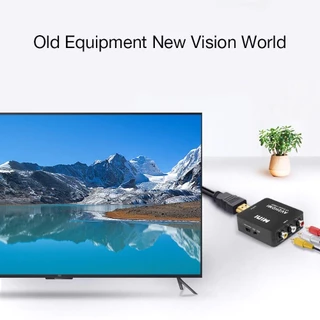 Av2hdmi ตัวแปลงสาย หัวแปลง AV To HDMI Converter (1080P) ตัวแปลงสัญญาณภาพและเสียงจาก AV เป็น HDMI / RCA To HDMI / D-PHONE