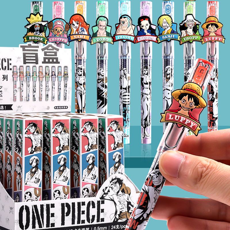 Morning Light One Piece Mystery Box ปากกาลูกลื่นเหลว 0.5 ปากกาหมึกซึมคาร์บอน ปากกาเจล วันพีช สุดคุ้ม