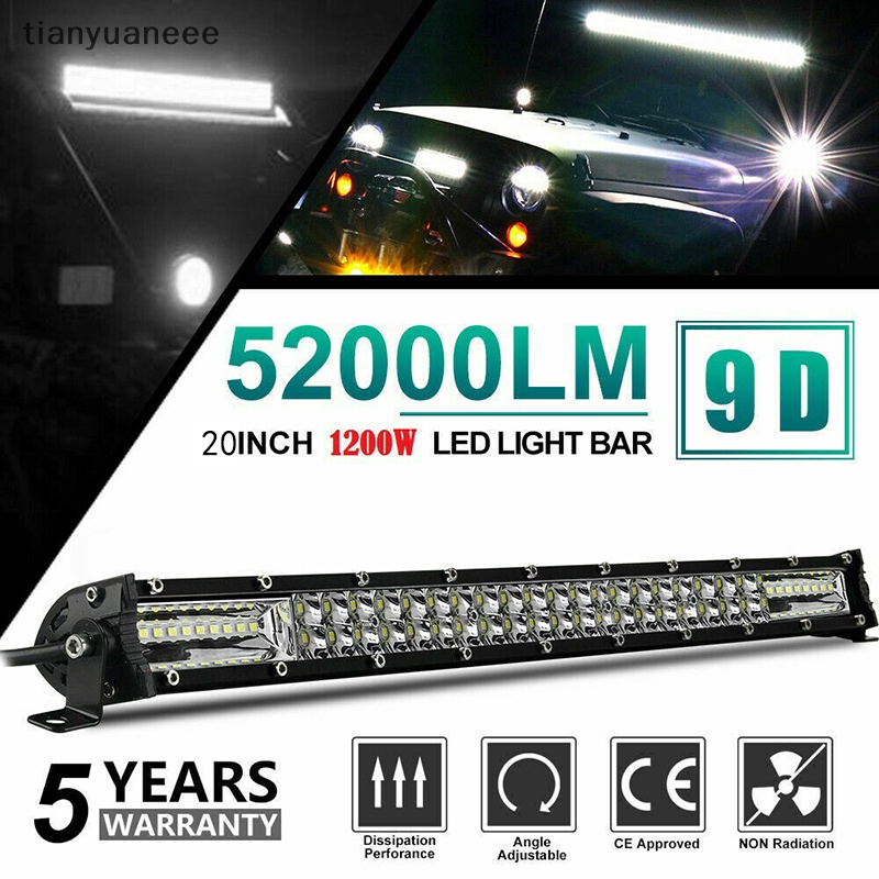 Tianyuaneee แถบไฟ Led 1200W 20 นิ้ว สําหรับรถบรรทุก SUV ATV 22 นิ้ว
 ดี