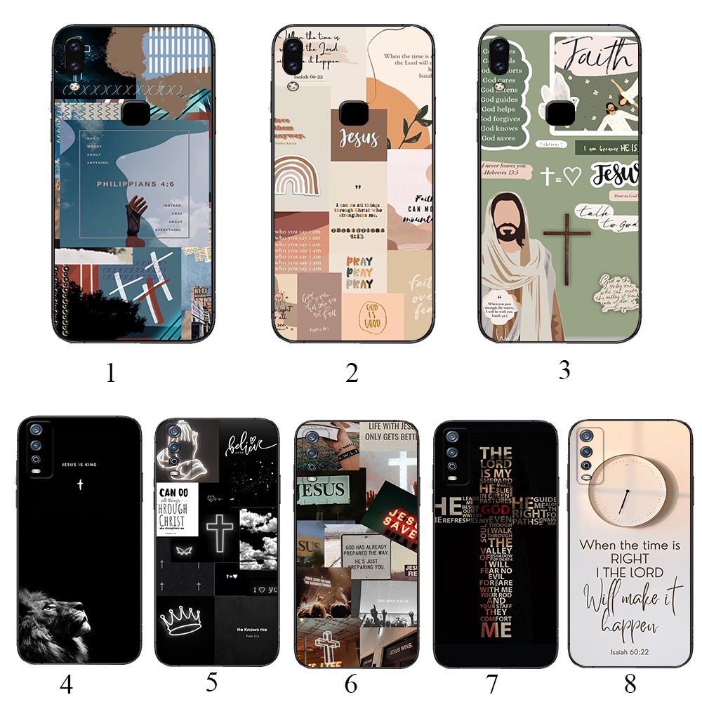 VIVO V23E Y76 Y36 V21 4g 5g IP51 Bible verse Christ Christian เคสโทรศัพท์สีดํานุ่ม