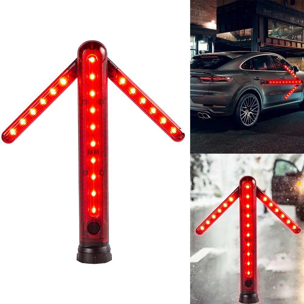 แถบไฟฉุกเฉิน LED แถบลูกศรฉุกเฉิน เพื่อความปลอดภัย พับได้ ขาตั้งแม่เหล็ก ชาร์จ USB ไฟสัญญาณเตือน SOS