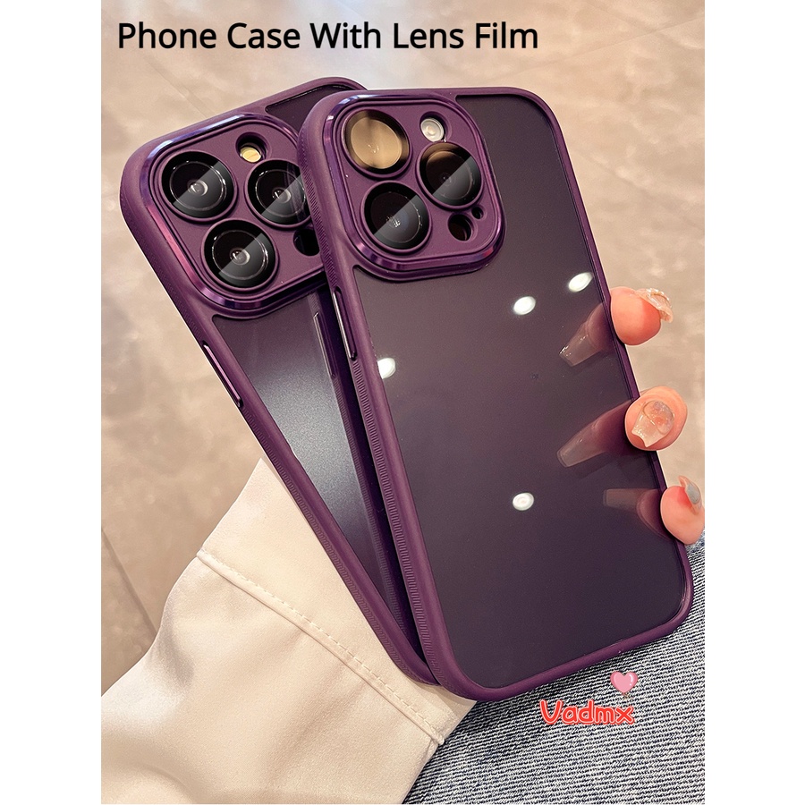 เคสโทรศัพท์มือถือแบบนิ่ม ผิวด้าน กันกระแทก พร้อมฟิล์มกันรอยเลนส์กล้อง สําหรับ Vivo V29E V27 V29 Pro Lite Y78 Y78+ Y36 Y27 5G Y17S S1 Y27 4G Y35+ Y35M+ Y51 Y31 Y53S