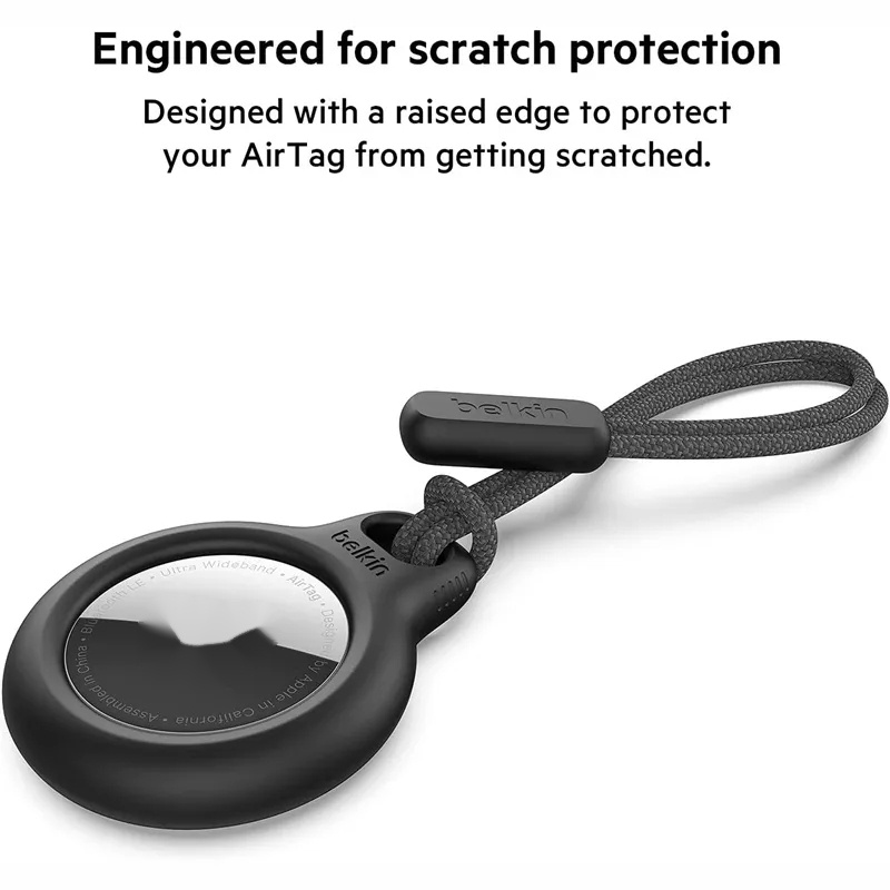 ขายึดนิรภัยพร้อมสายคล้อง เหมาะสําหรับเคส Apple Airtag เคสป้องกันอุปกรณ์เสริมกันชน Airtag เคสพวงกุญแจกันรอยขีดข่วน