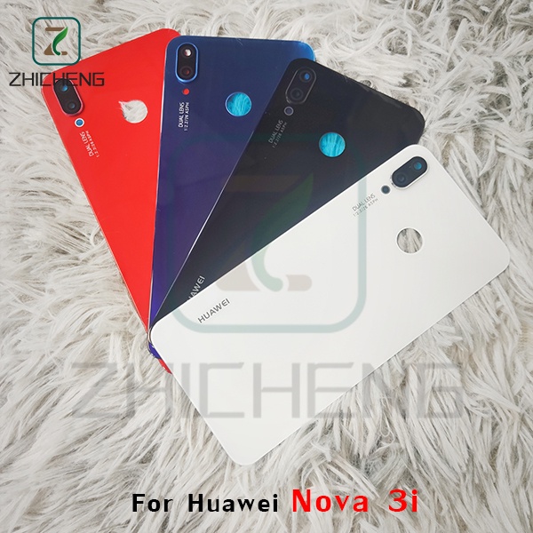 สําหรับ Huawei Nova 3i แบตเตอรี่ ฝาหลังประตูด้านหลัง สําหรับ Huawei P Smart Plus เคสแผงกระจกด้านหลัง พร้อมเลนส์กล้อง