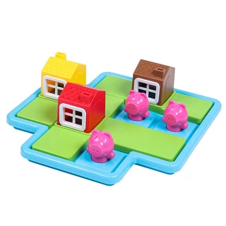 BHQ Three little pigs ของเล่น เกมฝึกสมอง บอร์ดเกมส์ ลูกหมู 3 ตัว สำหรับเด็ก 3-6 ขวบ