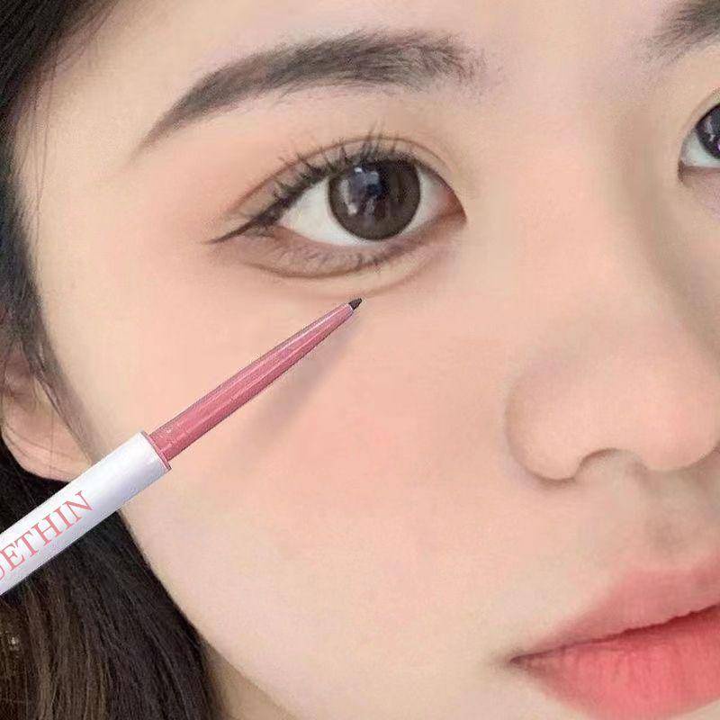 2 in 1 ปากกาอายไลเนอร์เจล เนื้อไหม กันเหงื่อ กันน้ํา ติดทนนาน ไม่จางหาย ย้อมสี