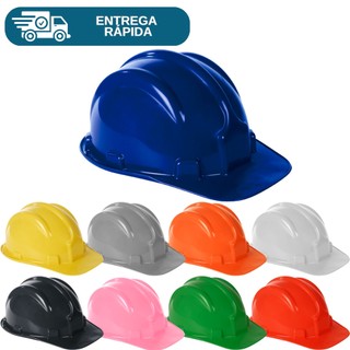 Capacete De Segurança Com Carneira Aba Frontal Obra Proteção Trabalho Epi Construção Civil Plastcor
