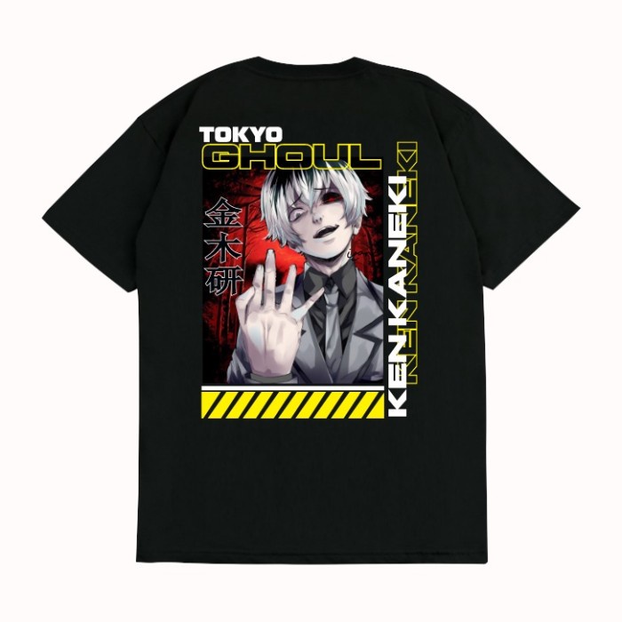 สีขาว a New Krmk Kaos T Shirt Anime Tokyo Ghoul Ken Kaneki V2 Kaos Anime HappyS-5XL
